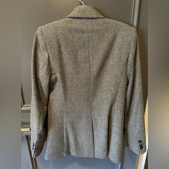 Mango Wool-Blend Gray Checkered Anna Blazer - Picture 3 of 7